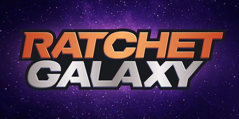 Ratchet-Galaxy's 2020 logo, with a sans-serif font and a more modern feel